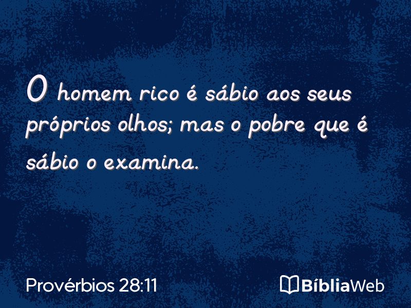 Provérbios 28:11 em imagem para compartilhar