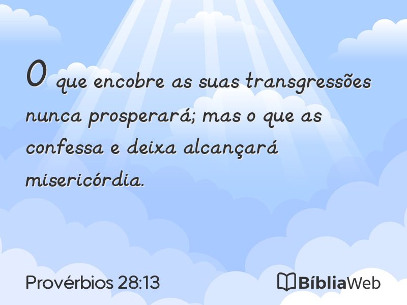 Provérbios 28:13 em imagem para compartilhar