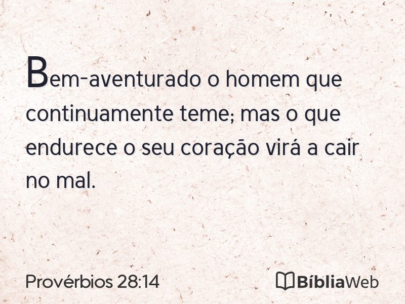 Provérbios 28:14 em imagem para compartilhar