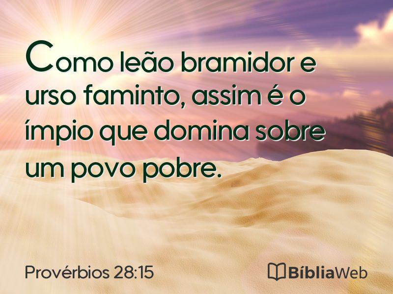 Provérbios 28:15 em imagem para compartilhar