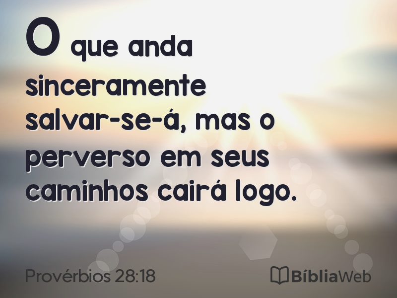 Provérbios 28:18 em imagem para compartilhar