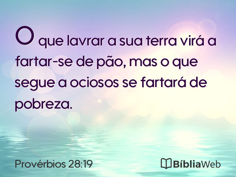 Provérbios 28:19 em imagem para compartilhar