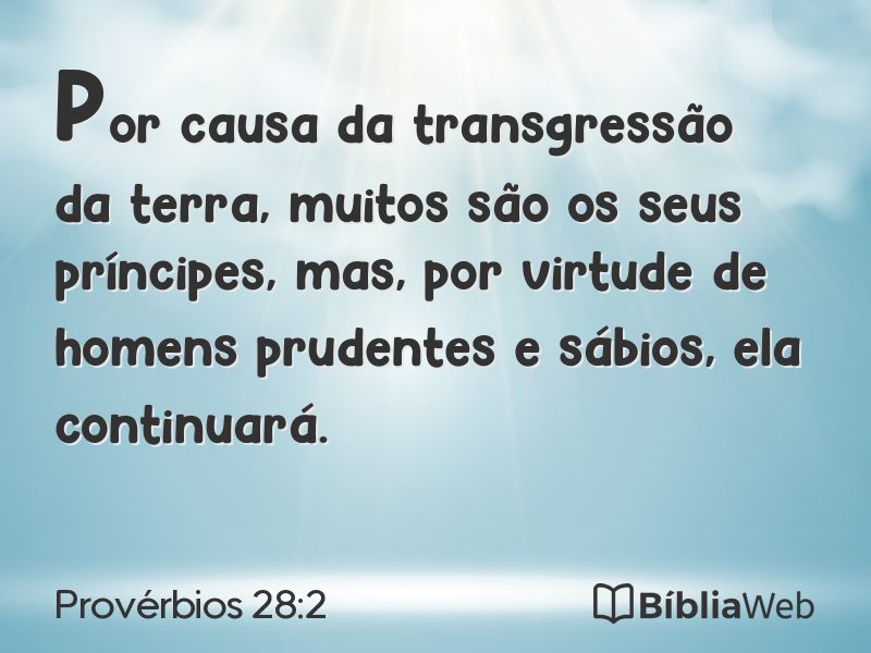 Provérbios 28:2 em imagem para compartilhar