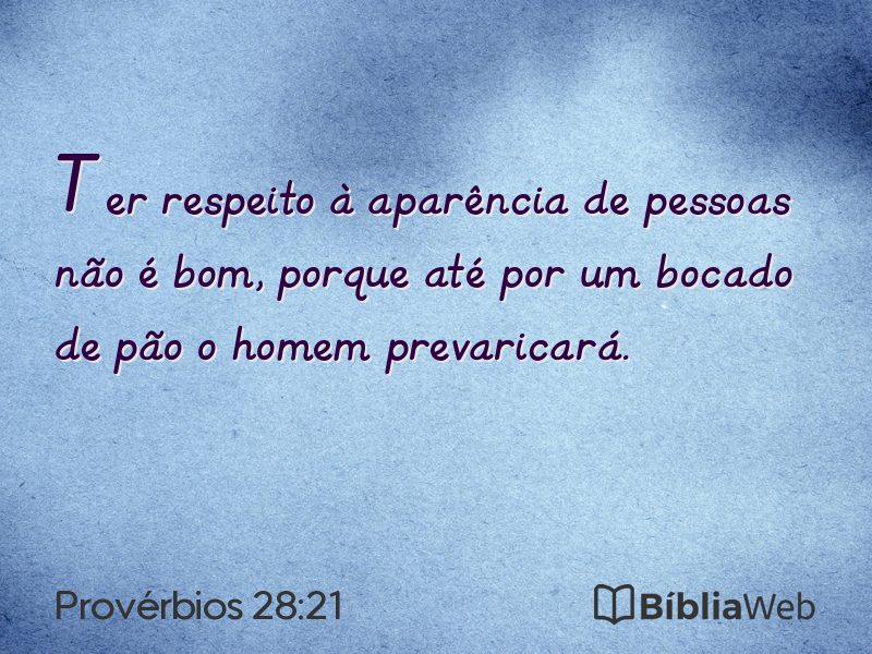 Provérbios 28:21 em imagem para compartilhar