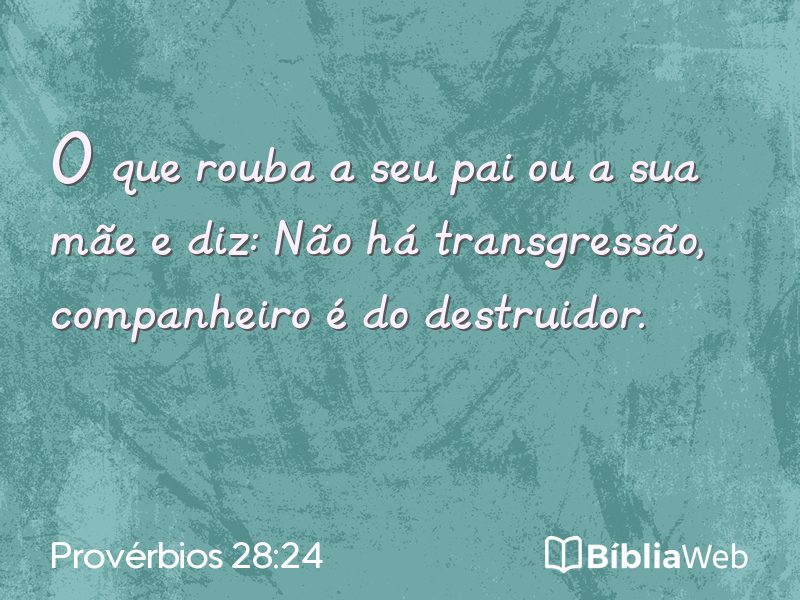 Provérbios 28:24 em imagem para compartilhar