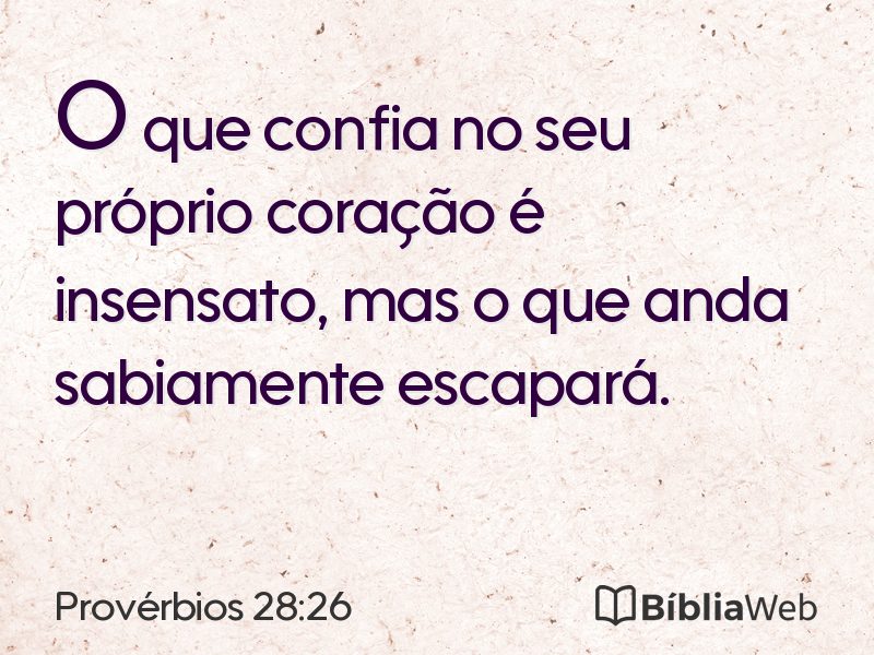 Provérbios 28:26 em imagem para compartilhar