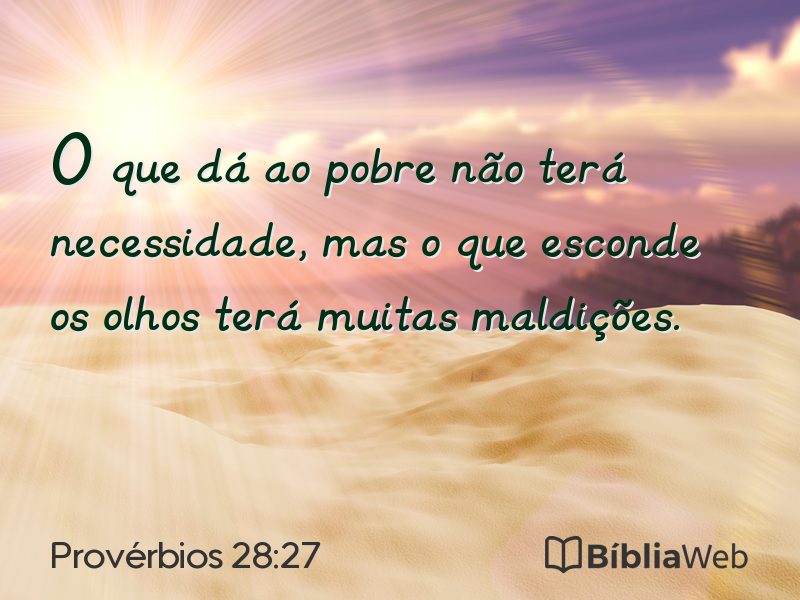 Provérbios 28:27 em imagem para compartilhar