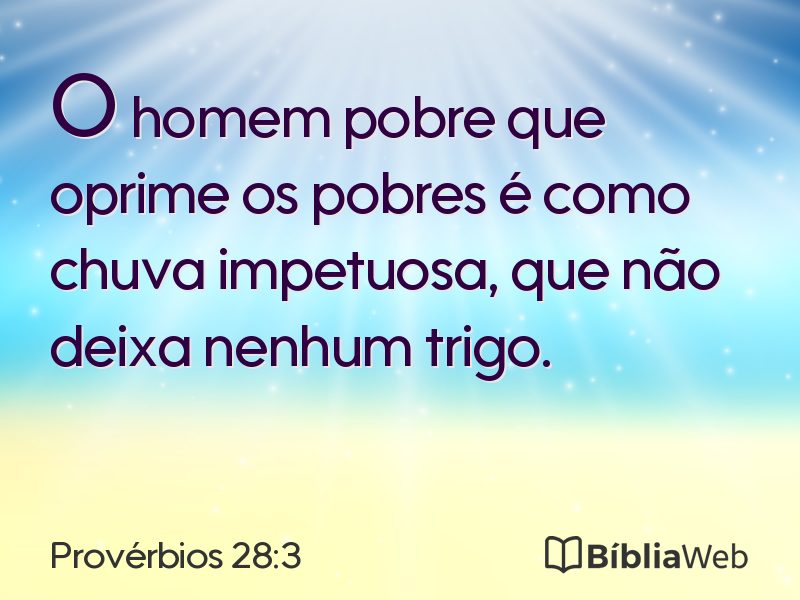 Provérbios 28:3 em imagem para compartilhar