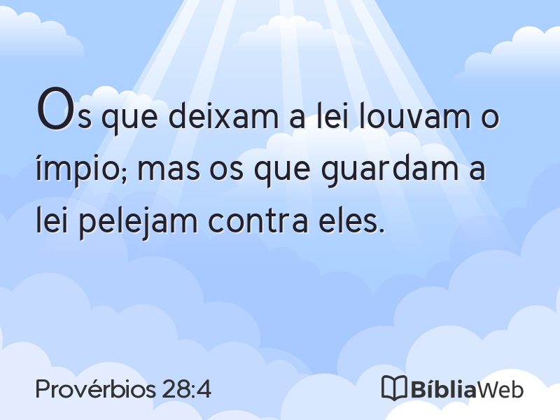 Provérbios 28:4 em imagem para compartilhar