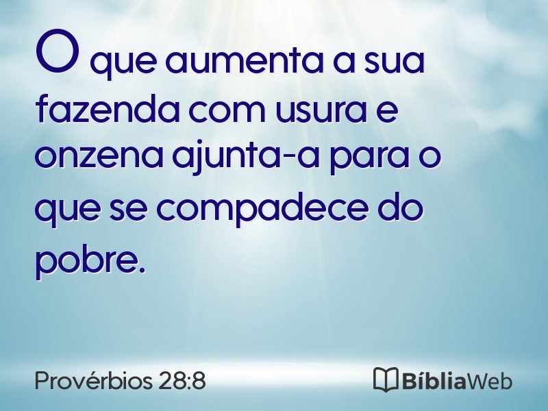 Provérbios 28:8 em imagem para compartilhar