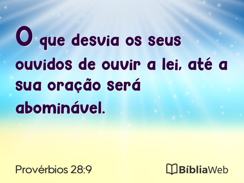 Provérbios 28:9 em imagem para compartilhar