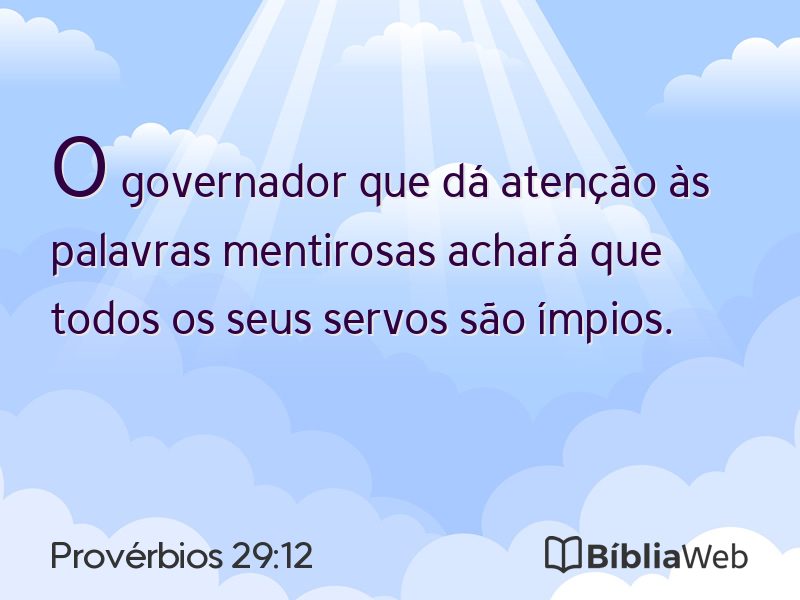 Provérbios 29:12 em imagem para compartilhar