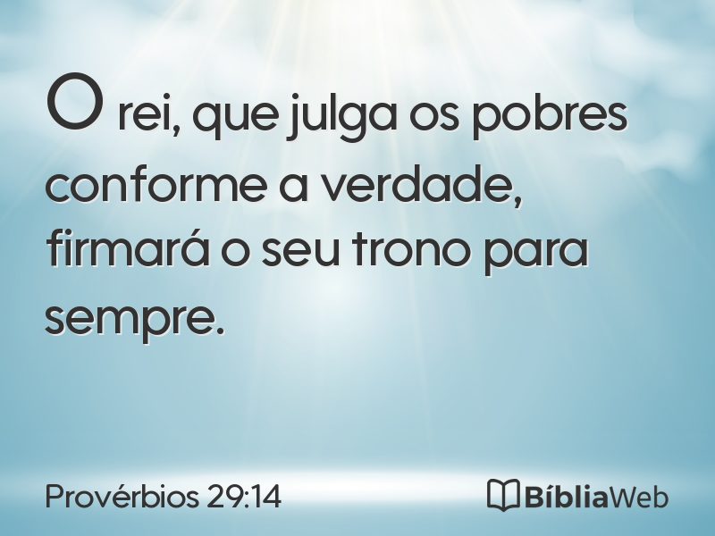 Provérbios 29:14 em imagem para compartilhar