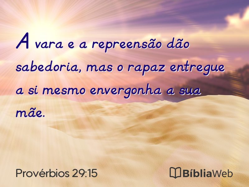 Provérbios 29:15 em imagem para compartilhar