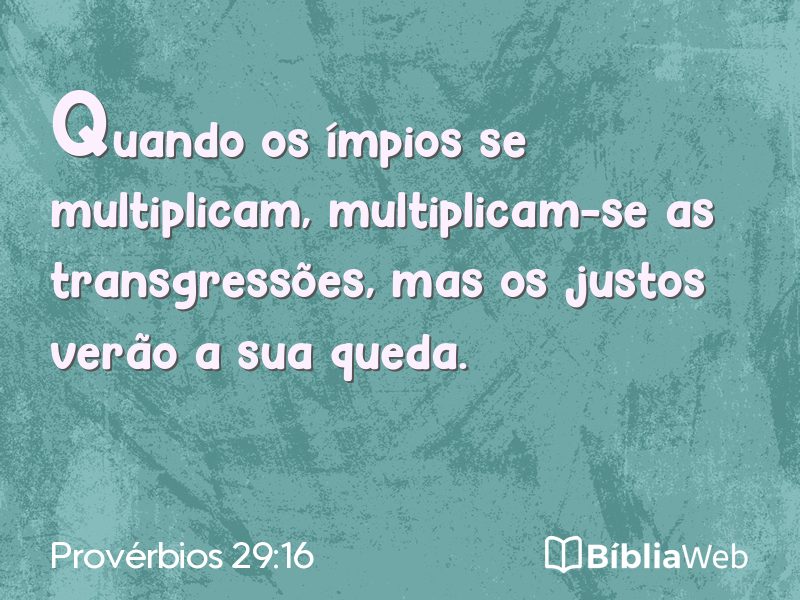 Provérbios 29:16 em imagem para compartilhar