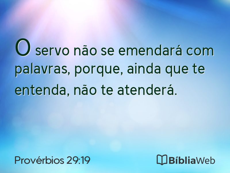 Provérbios 29:19 em imagem para compartilhar
