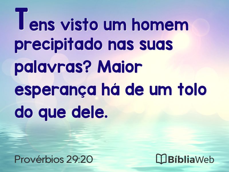 Provérbios 29:20 em imagem para compartilhar