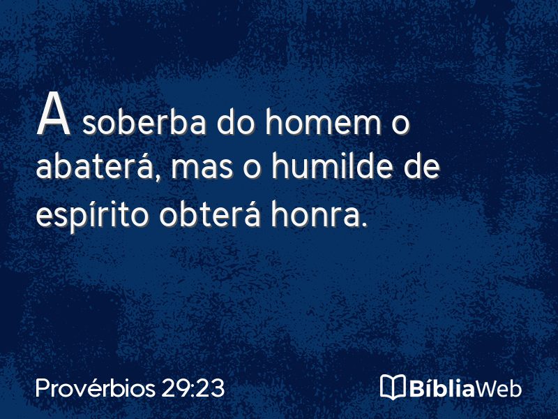 Provérbios 29:23 em imagem para compartilhar
