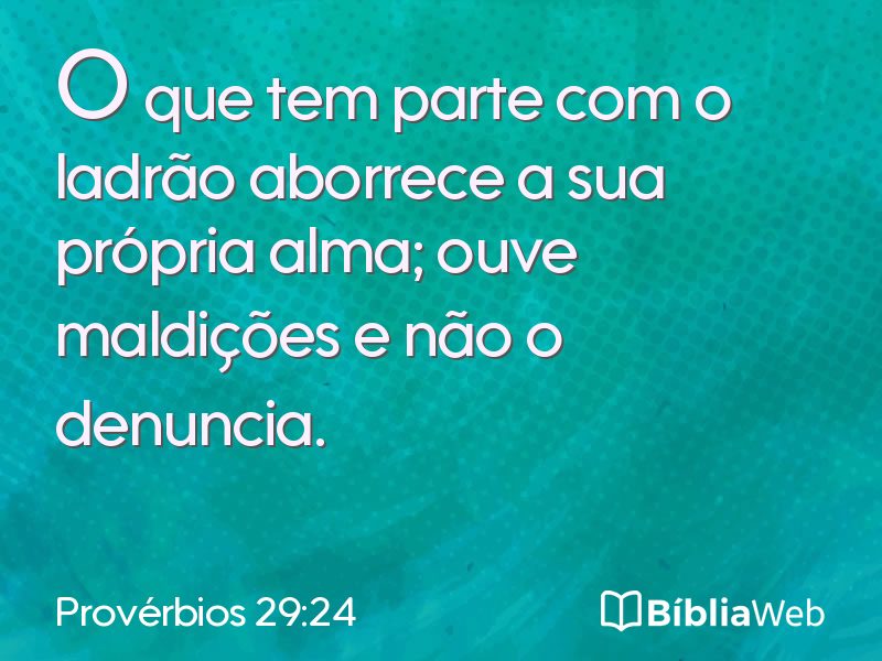 Provérbios 29:24 em imagem para compartilhar