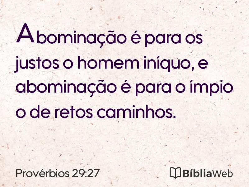 Provérbios 29:27 em imagem para compartilhar