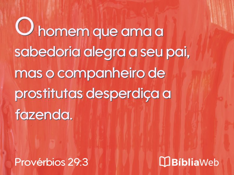 Provérbios 29:3 em imagem para compartilhar