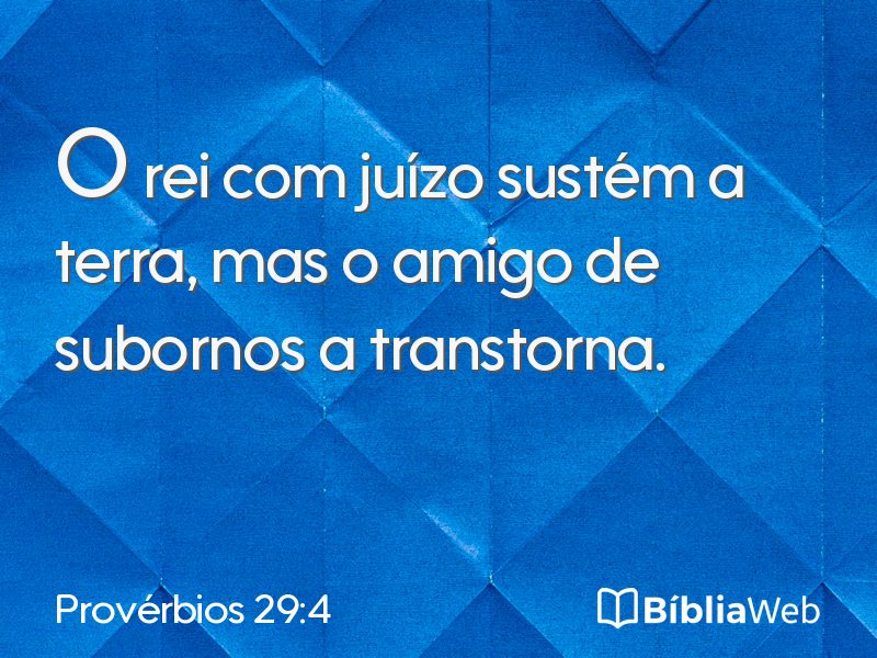 Provérbios 29:4 em imagem para compartilhar