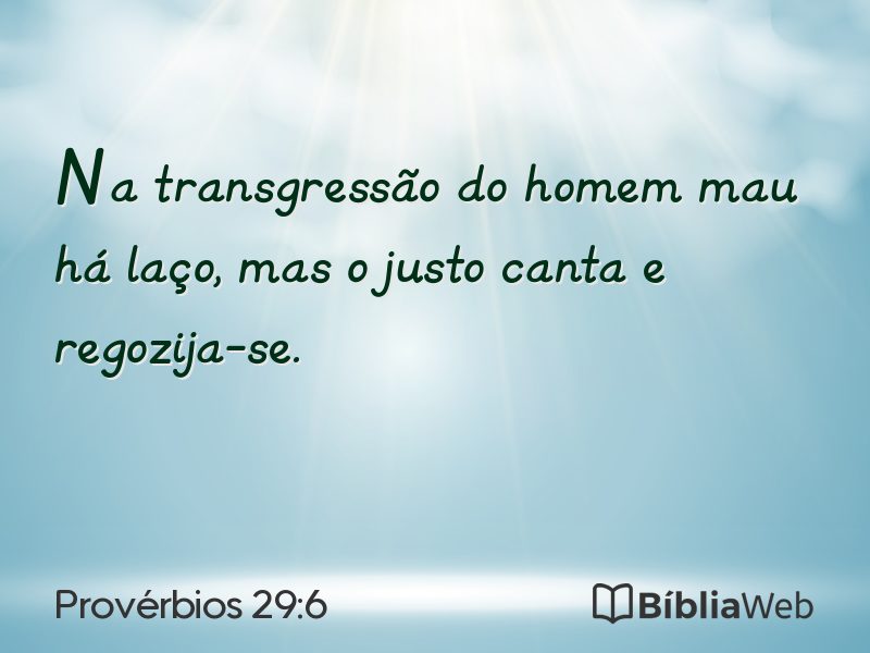Provérbios 29:6 em imagem para compartilhar