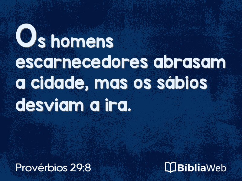 Provérbios 29:8 em imagem para compartilhar