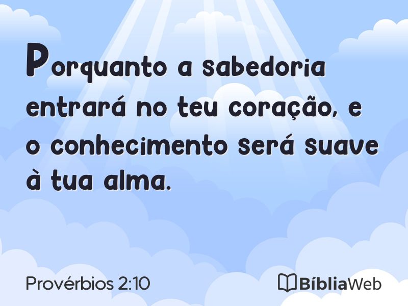Provérbios 2:10 em imagem para compartilhar