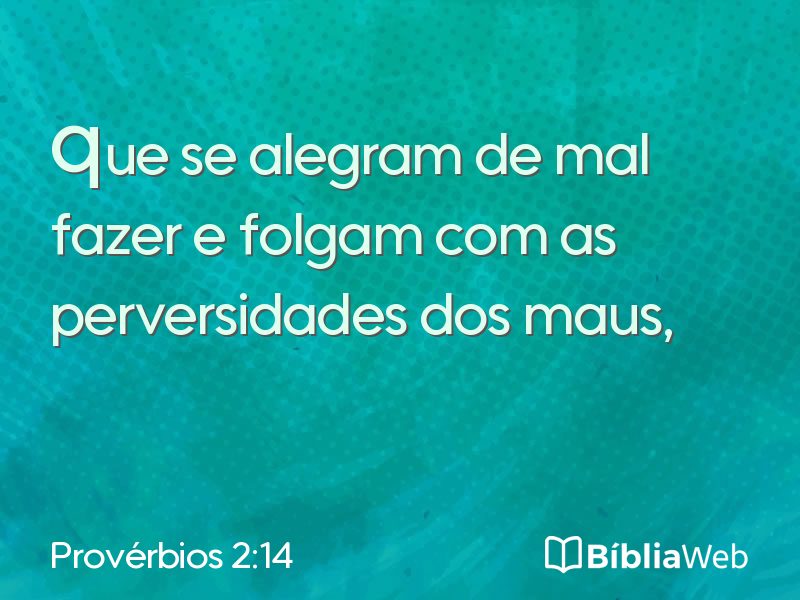 Provérbios 2:14 em imagem para compartilhar