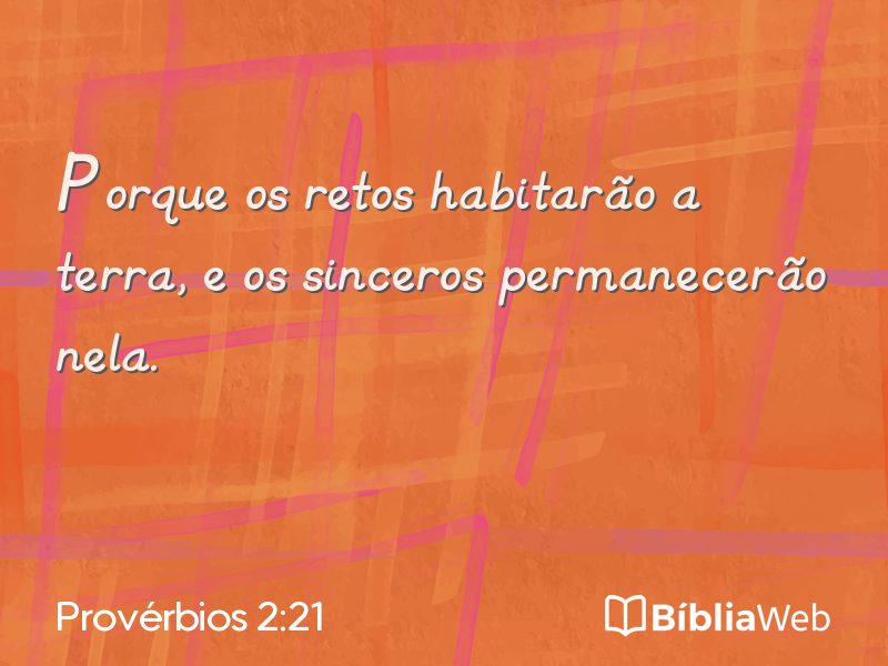 Provérbios 2:21 em imagem para compartilhar