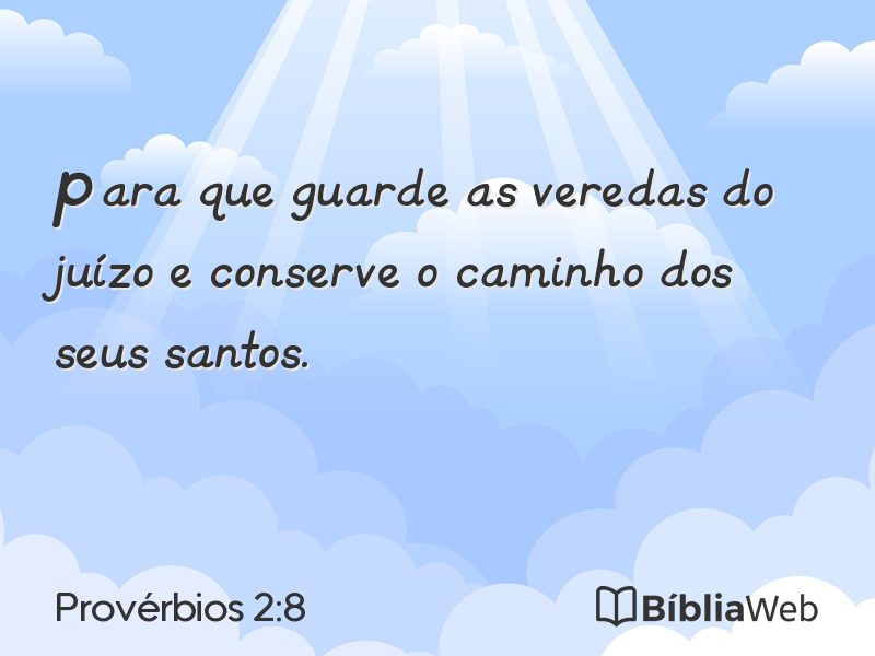 Provérbios 2:8 em imagem para compartilhar