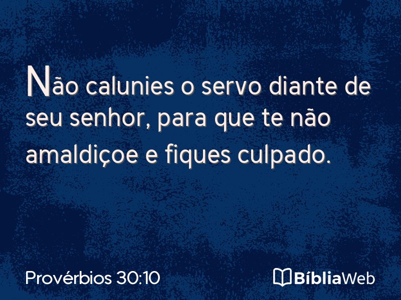 Provérbios 30:10 em imagem para compartilhar