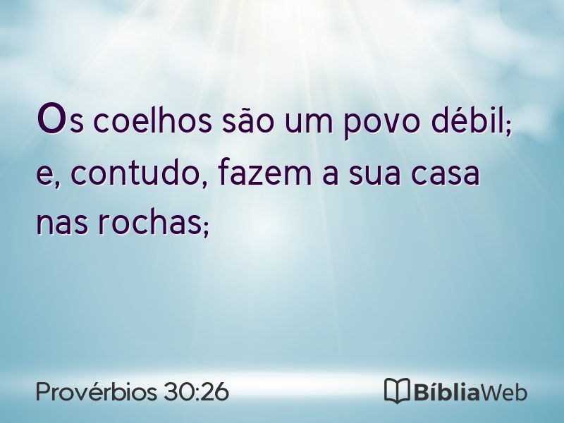 Provérbios 30:26 em imagem para compartilhar