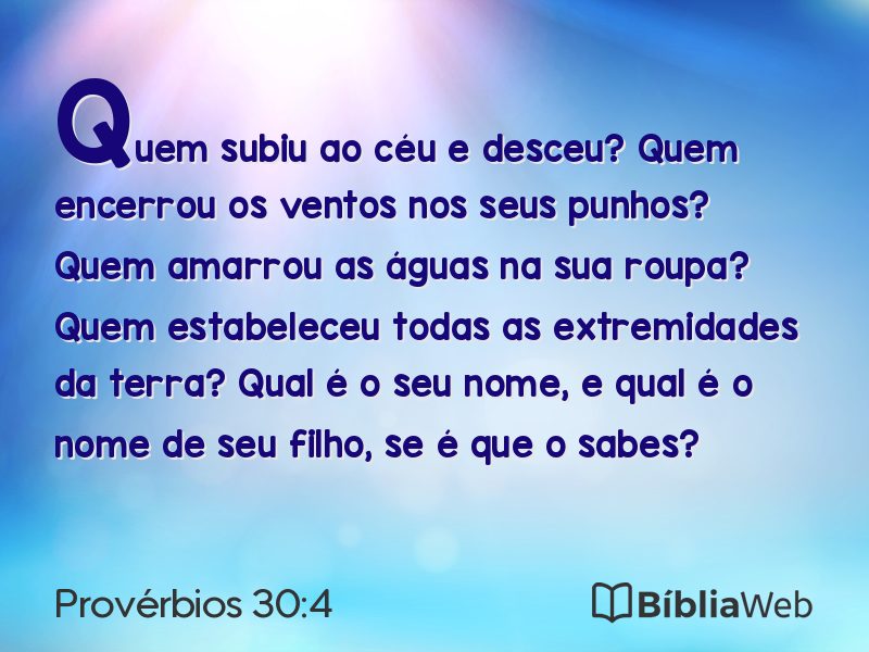 Provérbios 30:4 em imagem para compartilhar