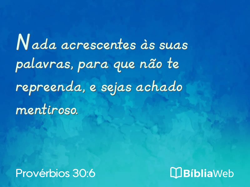 Provérbios 30:6 em imagem para compartilhar