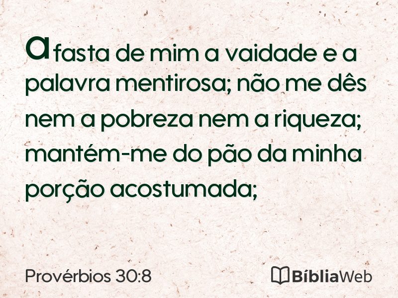 Provérbios 30:8 em imagem para compartilhar