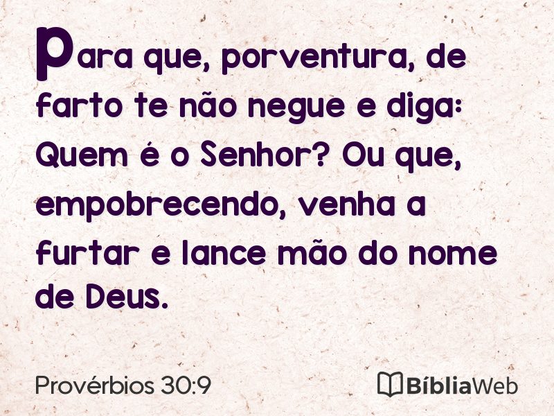 Provérbios 30:9 em imagem para compartilhar