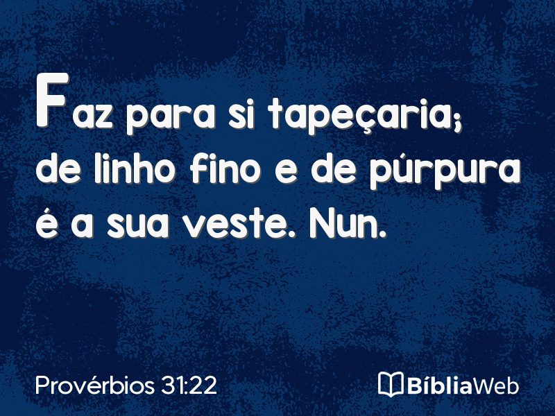 Provérbios 31:22 em imagem para compartilhar