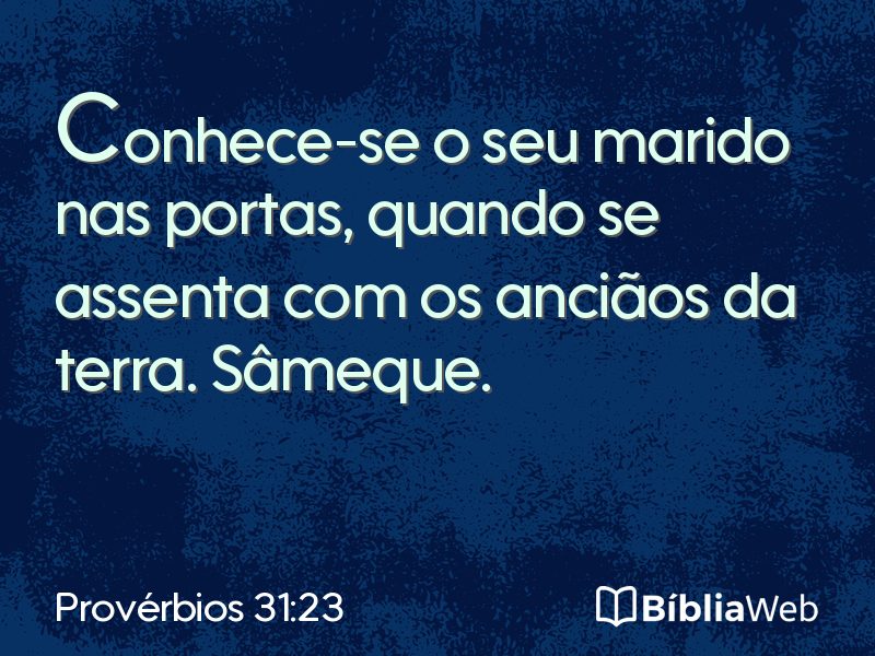 Provérbios 31:23 em imagem para compartilhar
