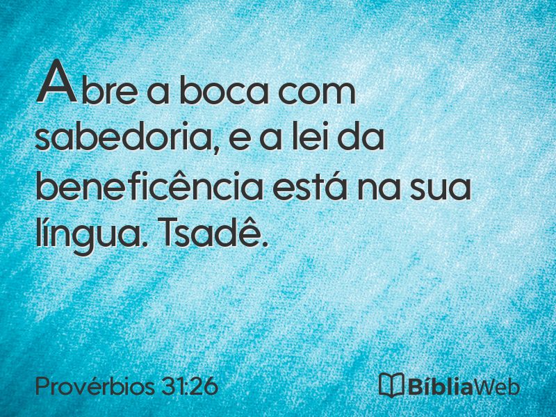 Provérbios 31:26 em imagem para compartilhar