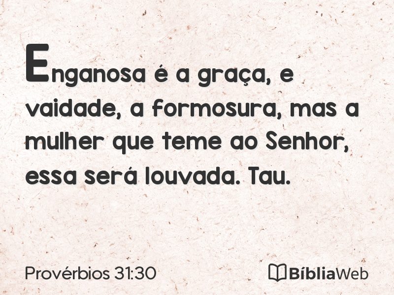 Provérbios 31:30 em imagem para compartilhar