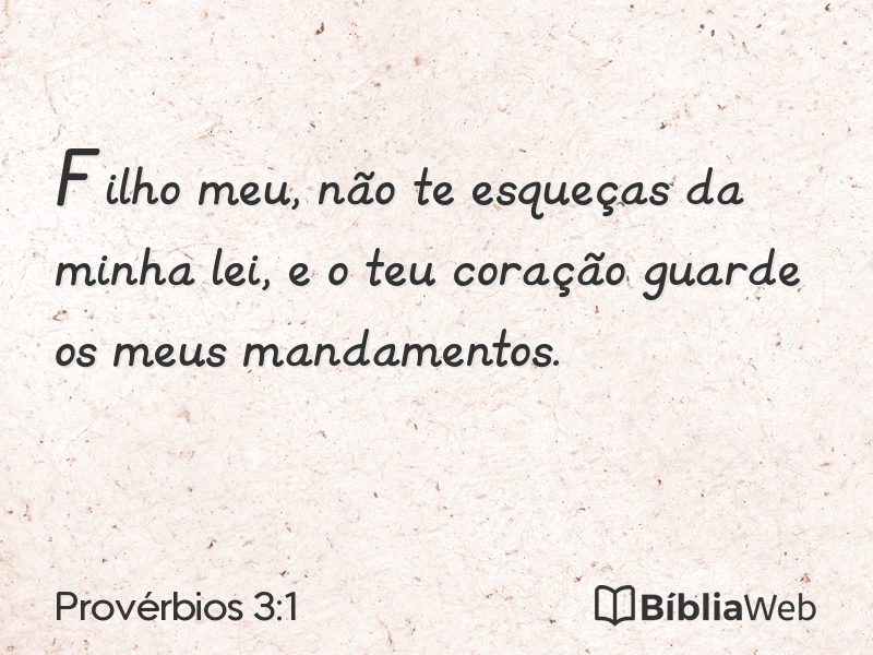 Provérbios 3:1 em imagem para compartilhar