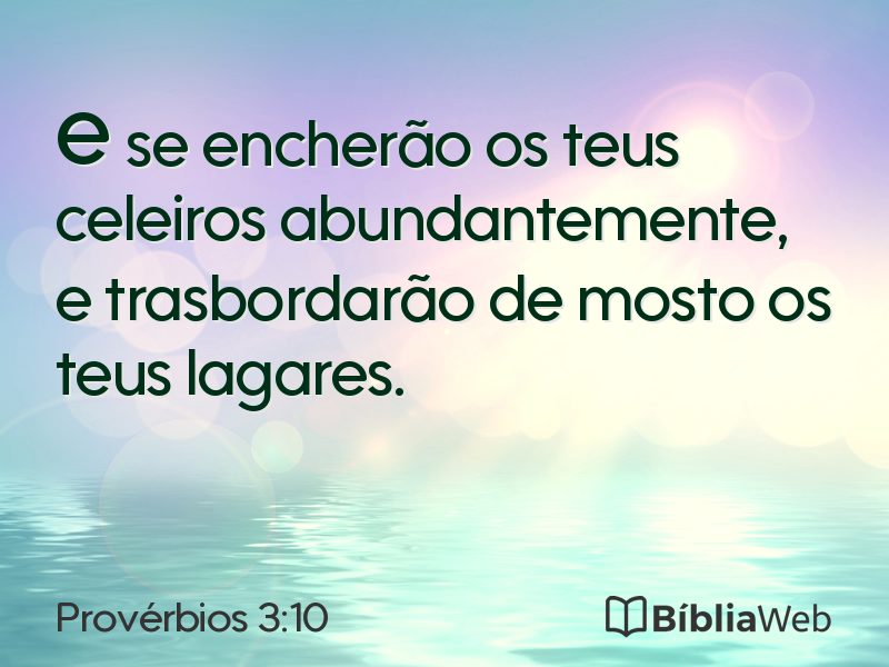 Provérbios 3:10 em imagem para compartilhar