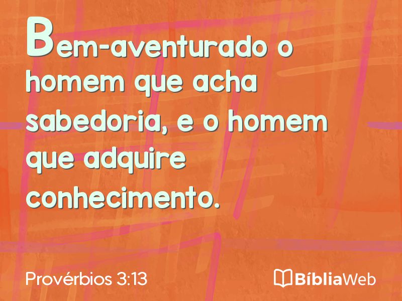Provérbios 3:13 em imagem para compartilhar