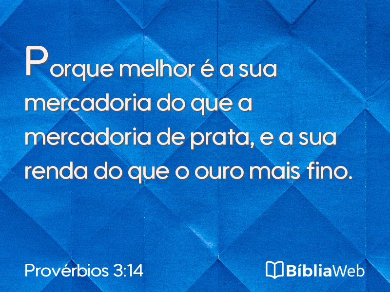 Provérbios 3:14 em imagem para compartilhar