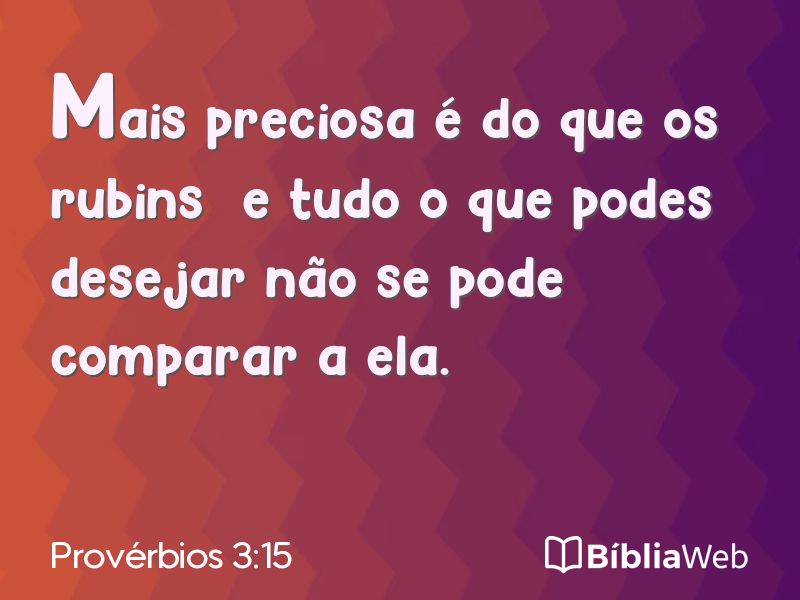 Provérbios 3:15 em imagem para compartilhar
