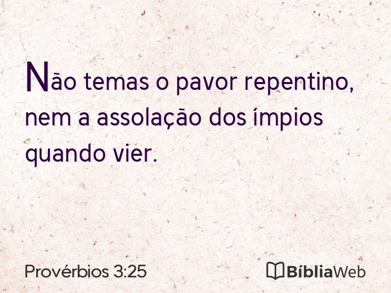 Provérbios 3:25 em imagem para compartilhar