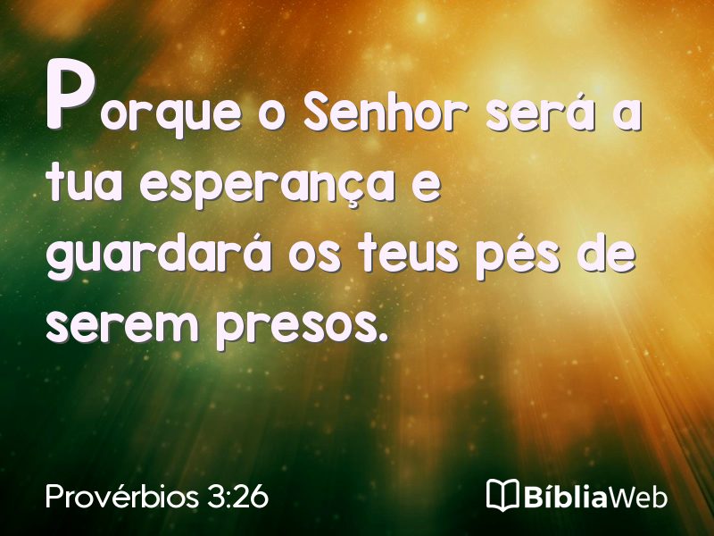 Provérbios 3:26 em imagem para compartilhar
