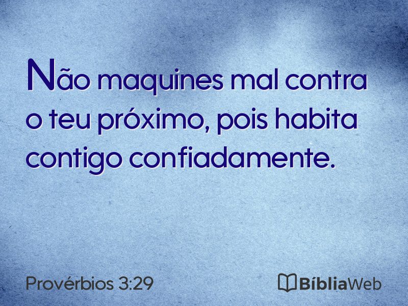 Provérbios 3:29 em imagem para compartilhar